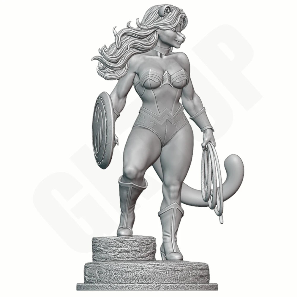 1/24 Beast Girl Warrior, Resin Model Figure Kit, Fantasy Theme, Unassembled and Unpainted