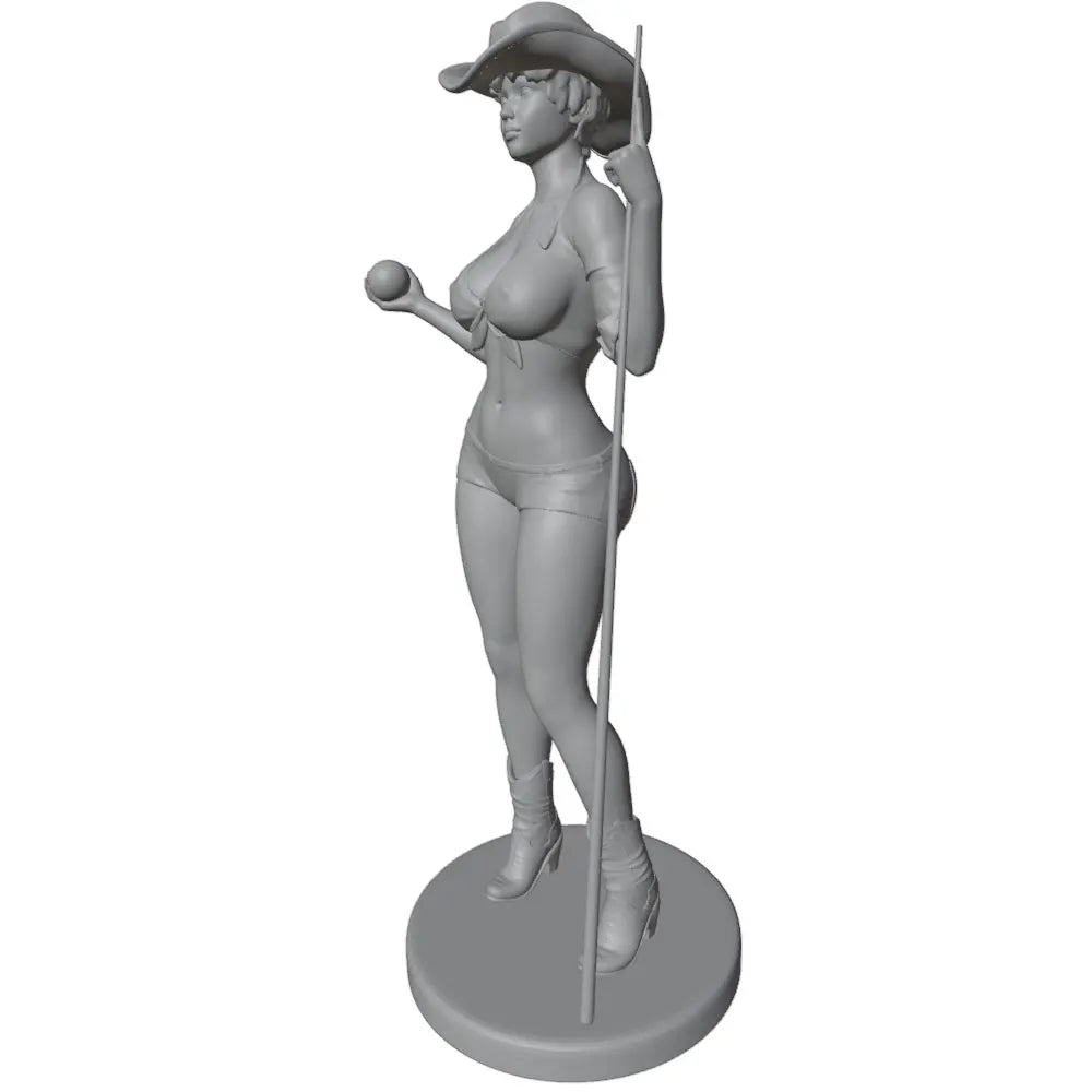 1/24 Cowgirl Warrior with Spear and Magical Orb, Resin Model Figure Kit, Fantasy Theme, Unassembled and Unpainted