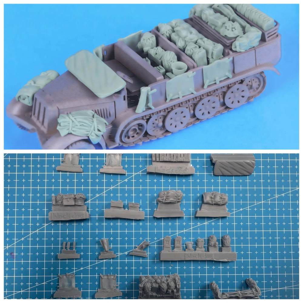 1/72 WWII M3 Half-Track, Resin Model Vehicle Kit, Unassembled and Unpainted