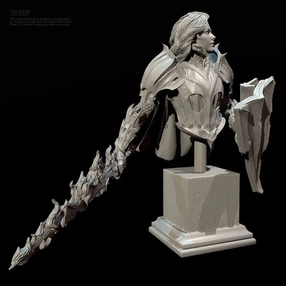 70mm Female Knight, Resin Model Bust Kit, Fantasy Theme, Unassembled and Unpainted