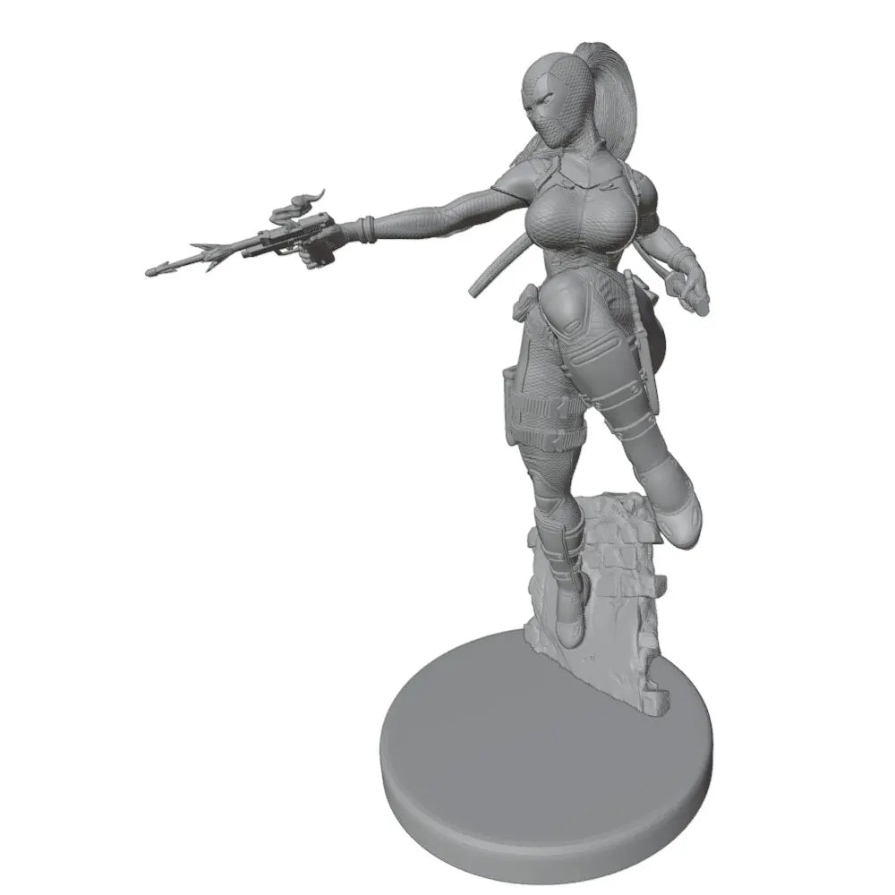 75mm Armored Commando with Rifle and Katana, Resin Model Figure Kit, Anime Theme, Unassembled and Unpainted