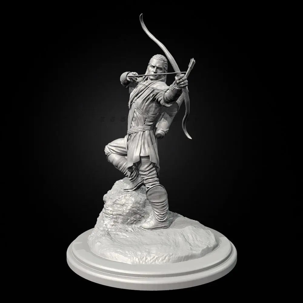 90mm Elf Prince Archer, Resin Model Figure Kit, Fantasy Theme, Unassembled and Unpainted