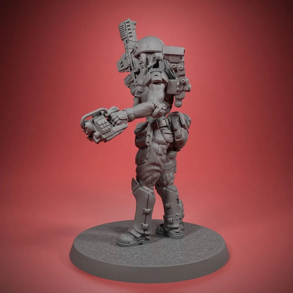 32mm Tactical Soldier, Resin Model Figure Kit, Sci-Fi Theme, Unassembled and Unpainted