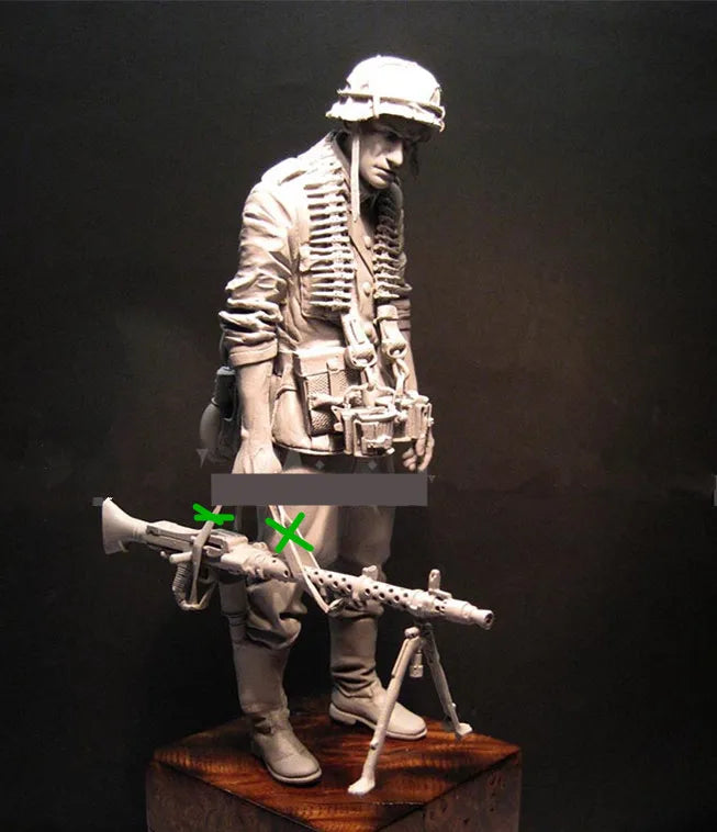 1/16 WWI German Machine Gunner, Resin Model Figure Kit, Unassembled and Unpainted