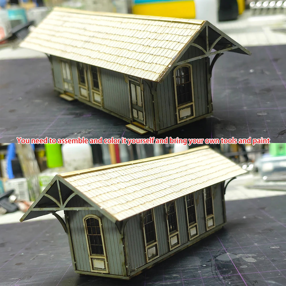 1/87 Modern Residential Cottage Dwelling, Resin Model Diorama Kit, Unassembled and Unpainted