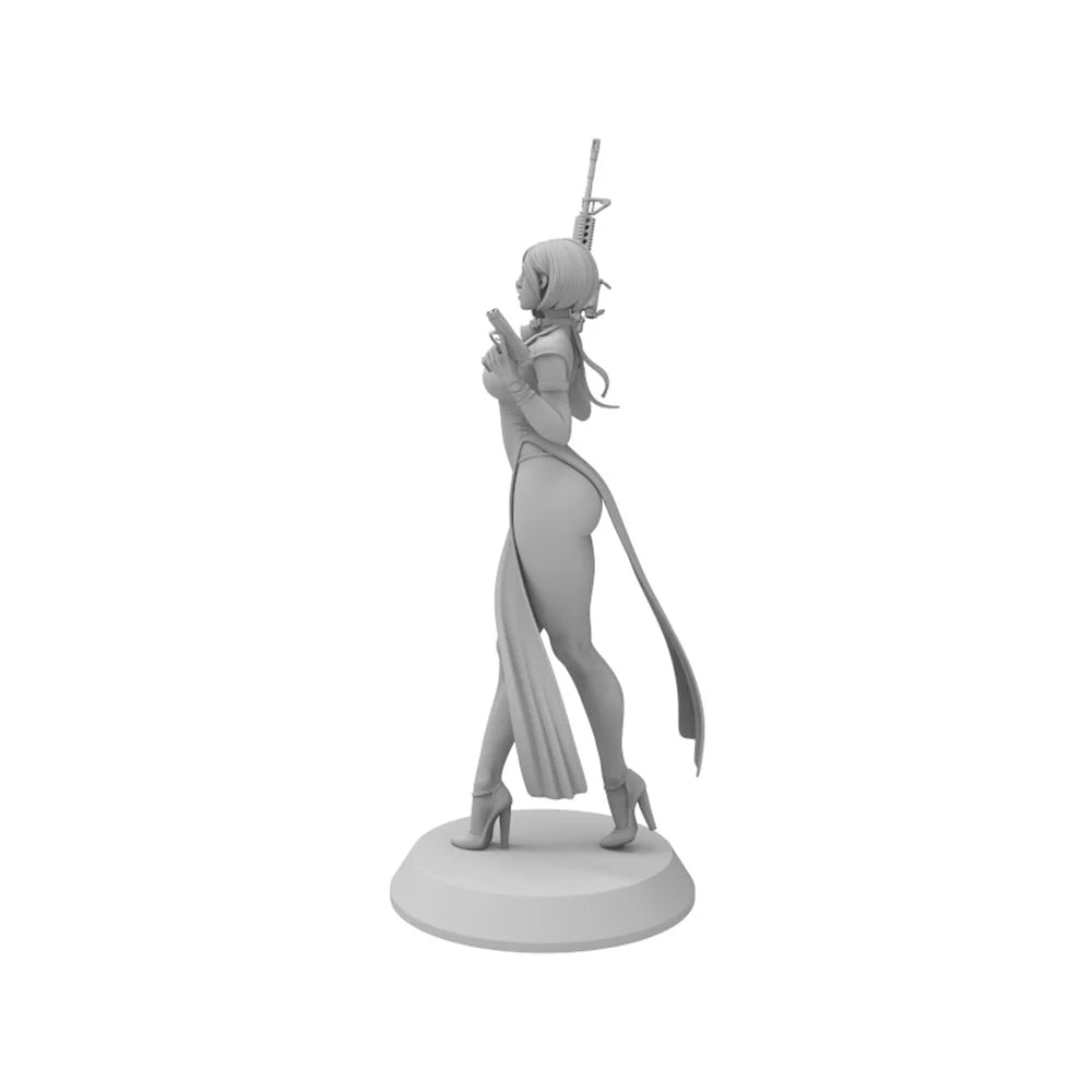 1/24 Female Gunfighter, Resin Model Figure Kit, Fantasy Theme, Unassembled and Unpainted