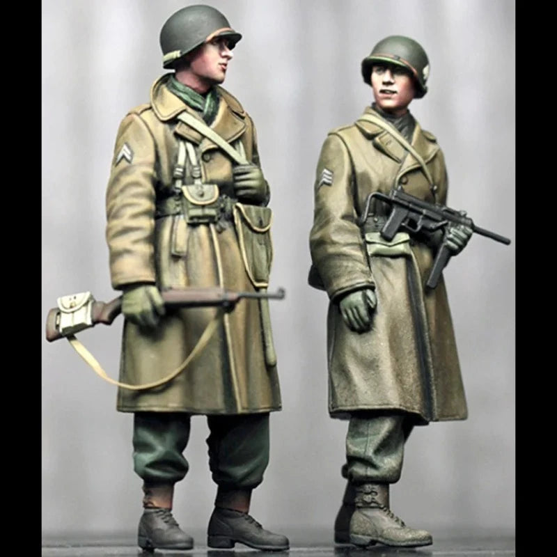1/35 WWII American Infantry in Greatcoat, 6 Figures, Resin Model Figure Kit, Unassembled and Unpainted