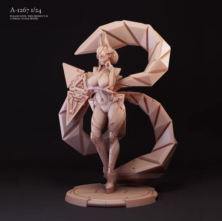 1/24 Female Character with Wings, Resin Model Figure Kit, Fantasy Theme, Unassembled and Unpainted