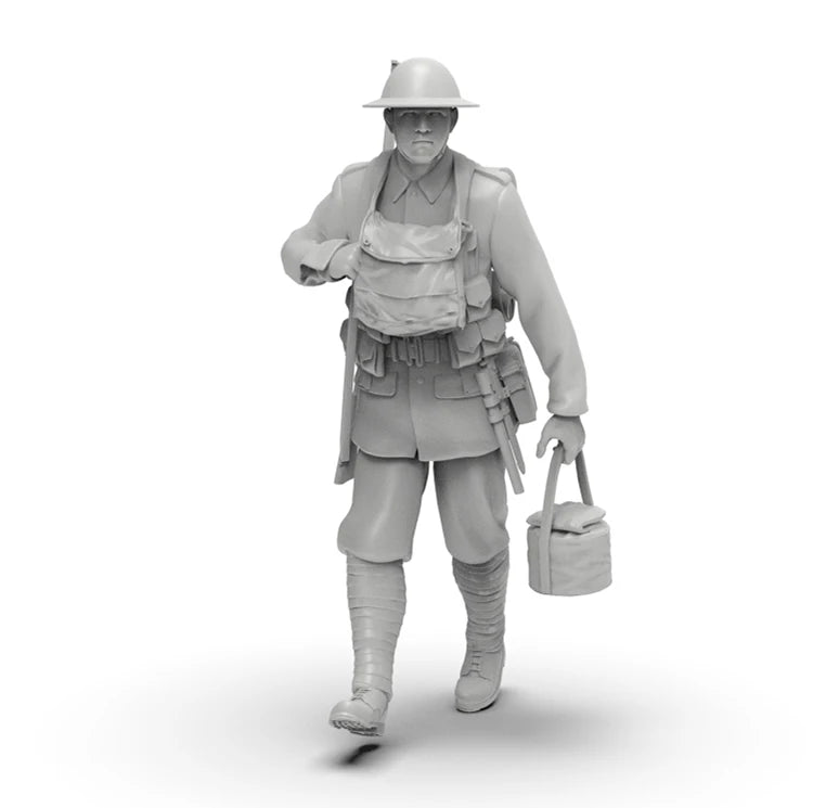 1/35 WWI British Infantry Squad Advancing with Rifles, 8 Figures, Resin Model Figure Kit, Unassembled and Unpainted