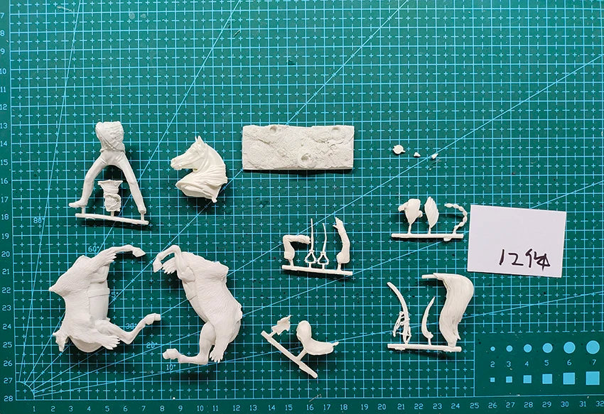 1/32 Napoleonic French Cavalry Officer on Rearing Horse, Resin Model Figure Kit, Unassembled and Unpainted