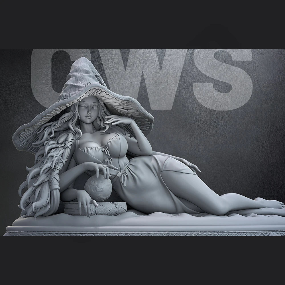 1/24 Fairy with Mushroom Hat, Resin Model Figure Kit, Fantasy Theme, Unassembled and Unpainted