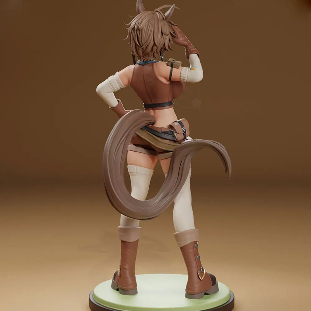 1/24 Cat-Eared Cowgirl with Lasso, Resin Model Figure Kit, Anime Theme, Unassembled and Unpainted