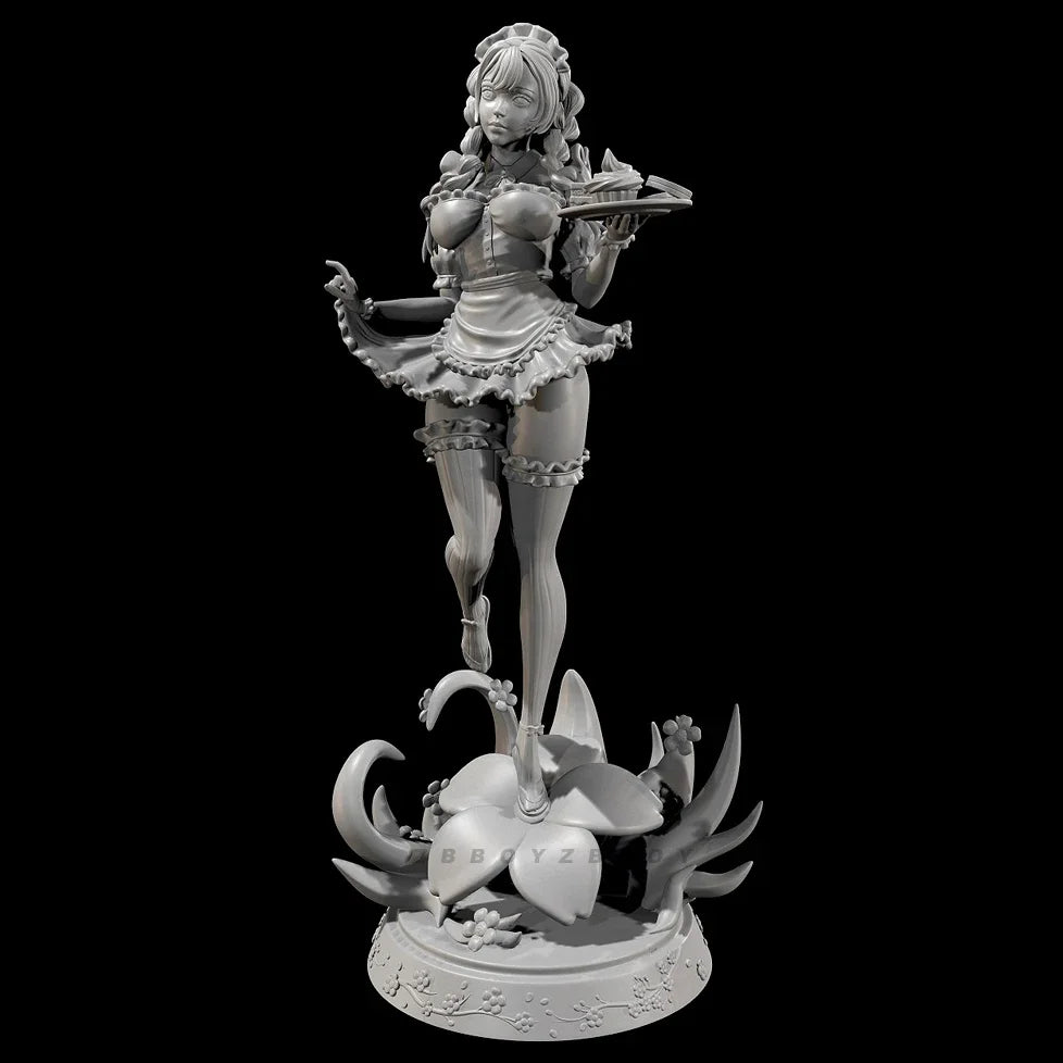 50mm Fantasy Female Maid, Resin Model Figure Kit, Fantasy Theme, Unassembled and Unpainted
