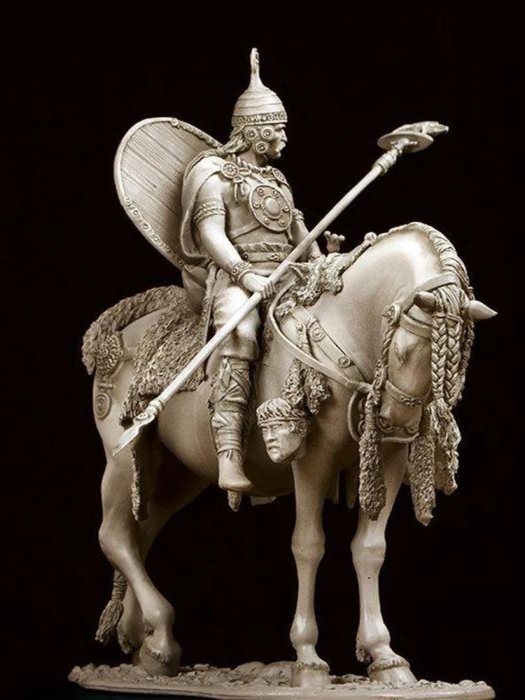 75mm Ancient Celtic Mounted Warrior, Resin Model Figure Kit, Unassembled and Unpainted