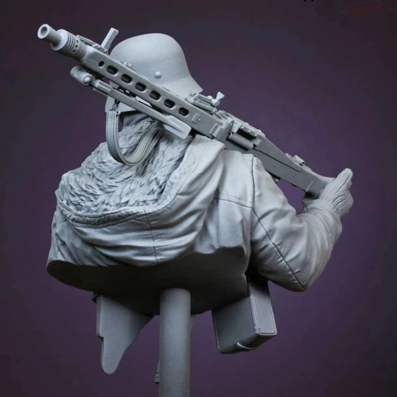 1/10 WWII German Panzerfaust Gunner, Resin Model Bust Kit, Unassembled and Unpainted