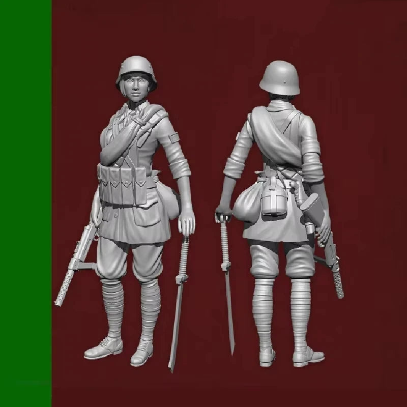 1/35 WWI National Army Soldiers, 2 Figures, Resin Model Figure Kit, Unassembled and Unpainted
