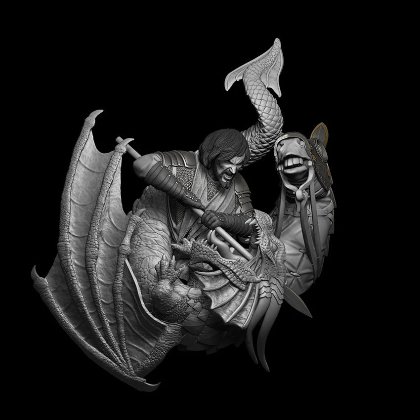 1/16 Demon with Wings, Resin Model Bust Kit, Fantasy Theme, Unassembled and Unpainted