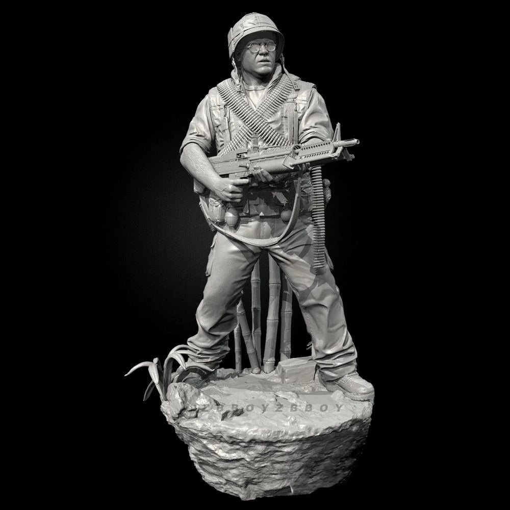 75mm Vietnam War U.S. Soldiers, 4 Figures, Resin Model Figure Kit, Unassembled and Unpainted