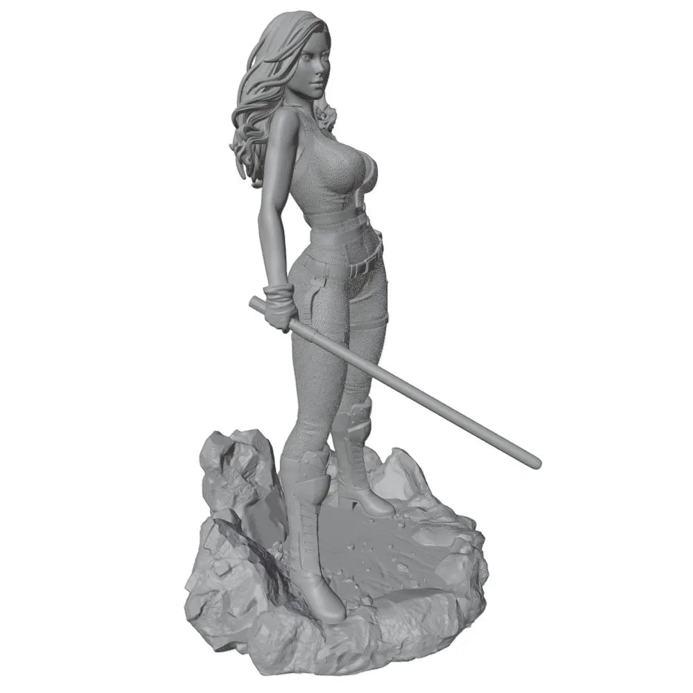1/24 Commando with Tartan Armor and Staff, Resin Model Figure Kit, Sci-Fi Theme, Unassembled and Unpainted
