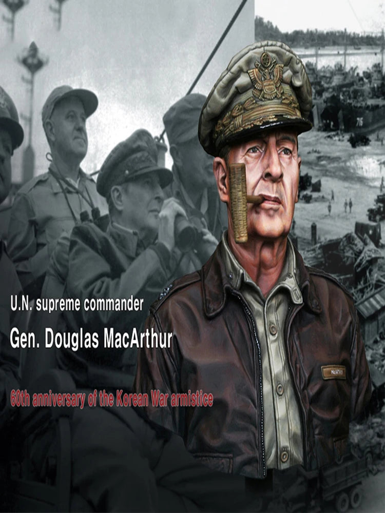 1/10 WWII Gen. Douglas MacArthur, Resin Model Bust Kit, Unassembled and Unpainted