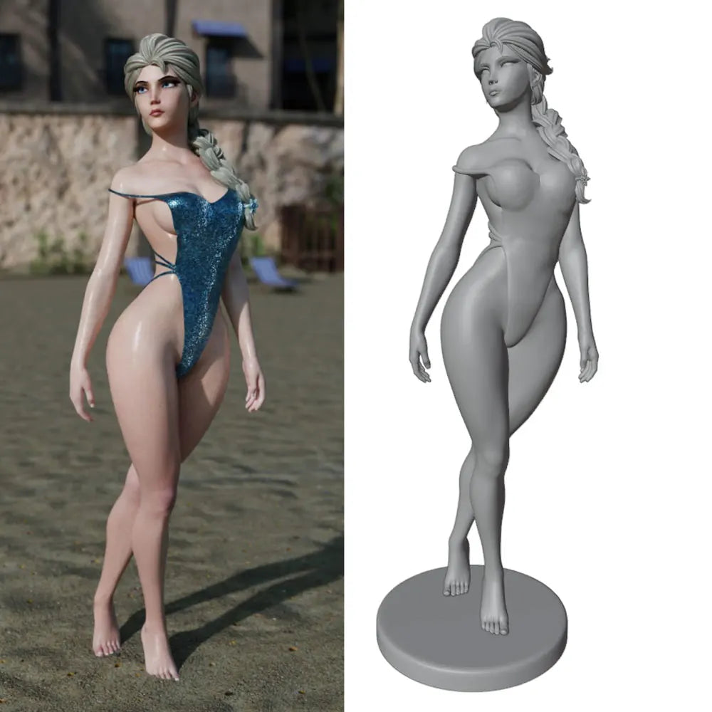 1/24 Classical Pin-up with Wrapped Hair, Resin Model Figure Kit, Unassembled and Unpainted