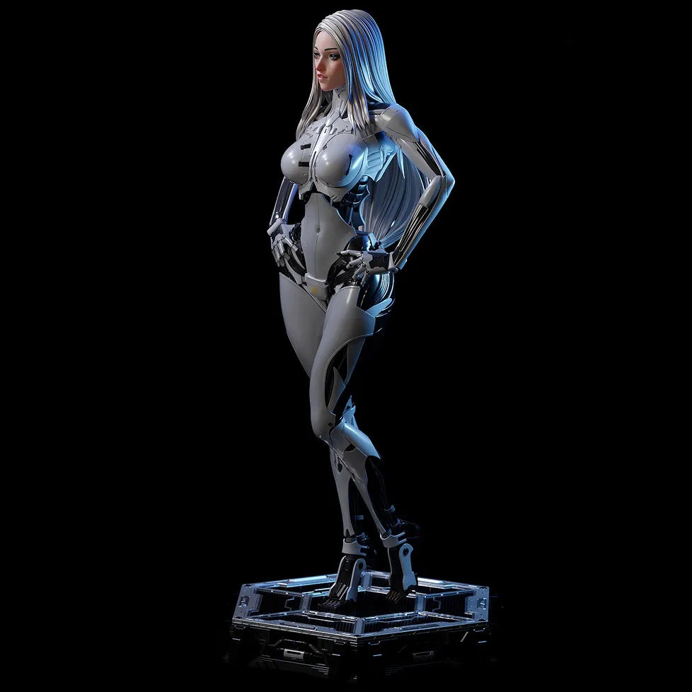 90mm Cybernetic Android Girl, Resin Model Figure Kit, Sci-Fi Theme, Unassembled and Unpainted