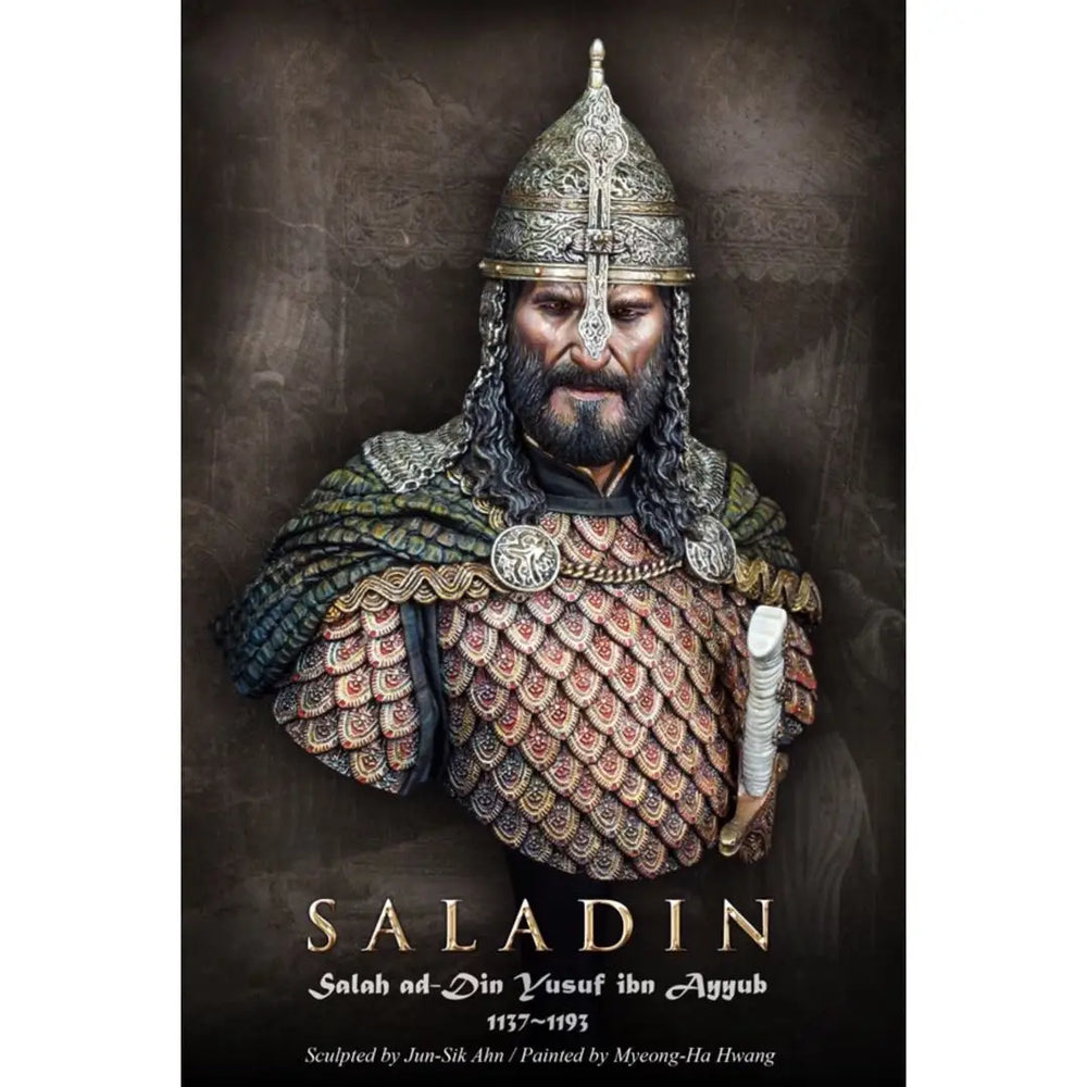 1/10 Medieval Saladin with Conical Helm and Armor, Resin Model Bust Kit, Unassembled and Unpainted
