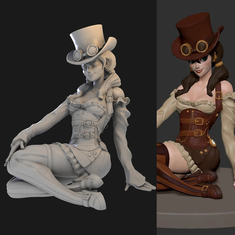 1/12 Girl, 4 Figures, Resin Model Figure Kit, Fantasy Theme, Unassembled and Unpainted