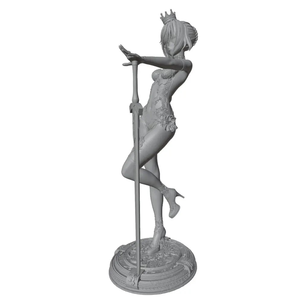 75mm Female Warrior with Sword, Resin Model Figure Kit, Anime Theme, Unassembled and Unpainted
