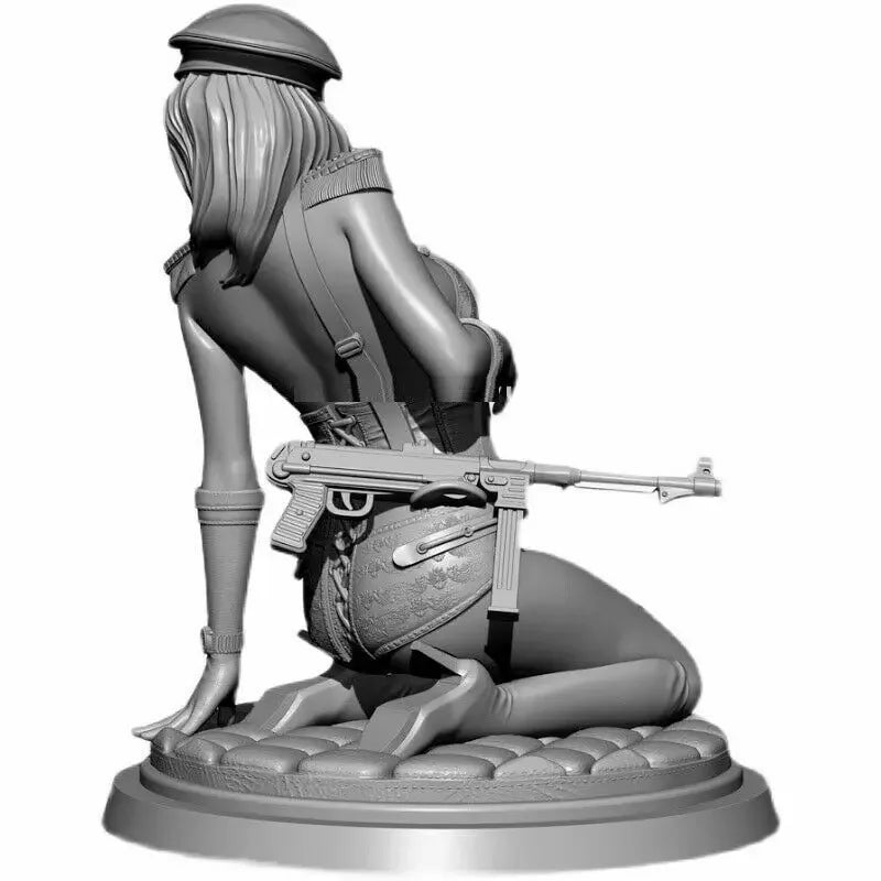 1/18 Female Soldiers Pin-up Set, 3 Figures, Resin Model Figure Kit, Unassembled and Unpainted