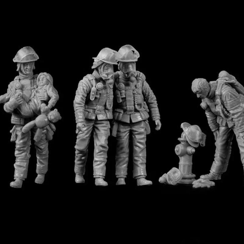 1/35 WWII Allied Infantry Combat Set, 7 Figures, Resin Model Figure Kit, Unassembled and Unpainted
