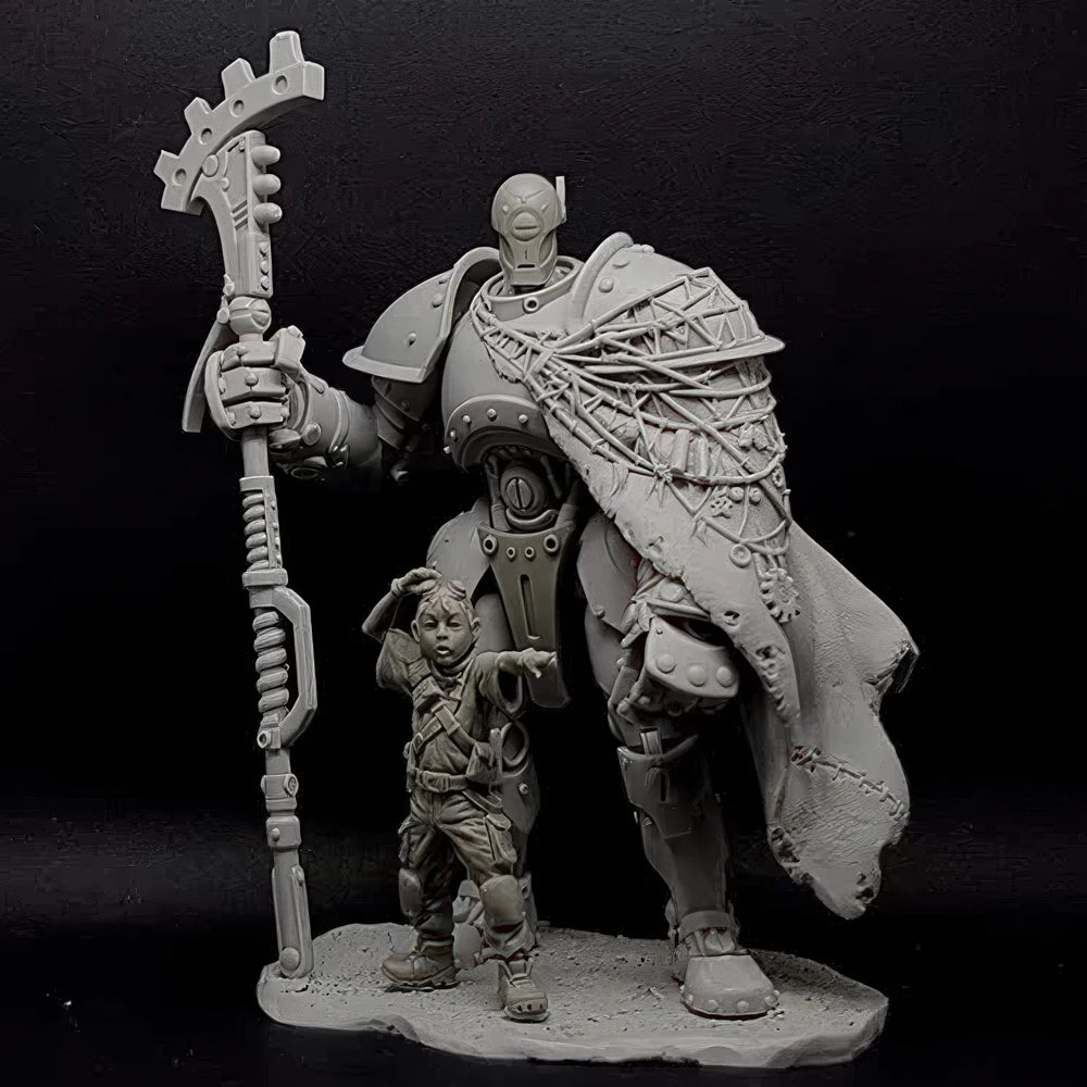 1/24 Guardian Warrior, 3 Figures, Resin Model Figure Kit, Fantasy Theme, Unassembled and Unpainted