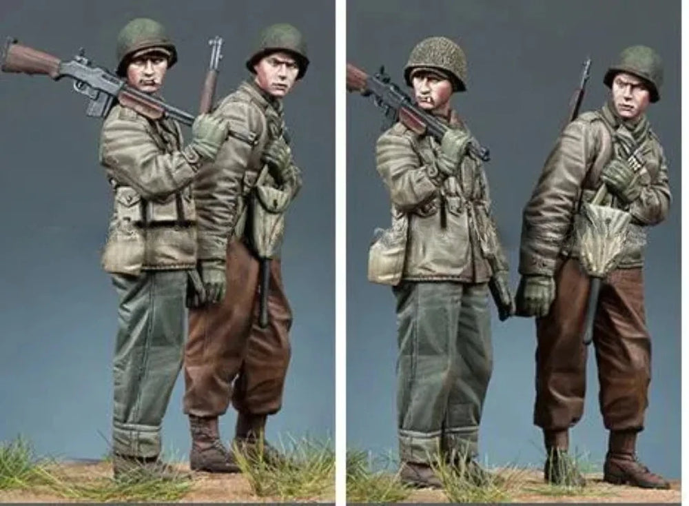 1/35 WWII US Infantry in Combat Poses, 6 Figures, Resin Model Figure Kit, Unassembled and Unpainted