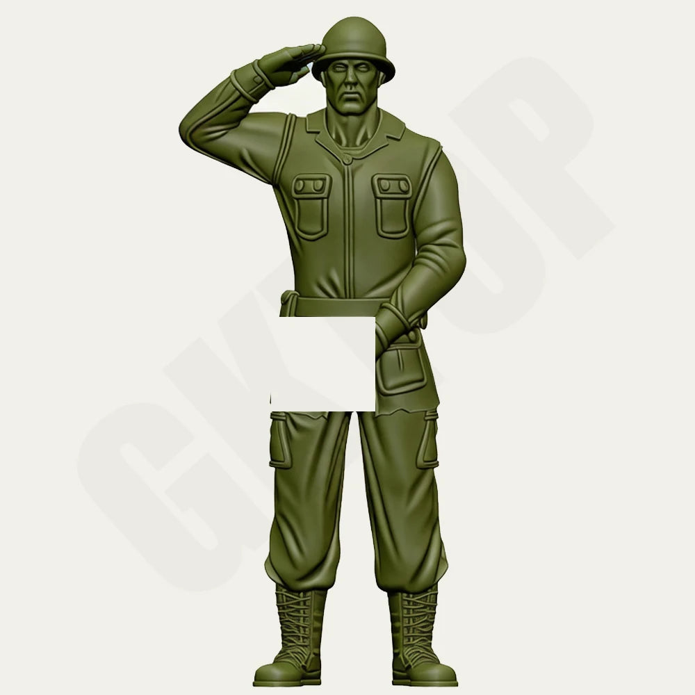1/24 Modern American Soldier Saluting, Resin Model Figure Kit, Unassembled and Unpainted