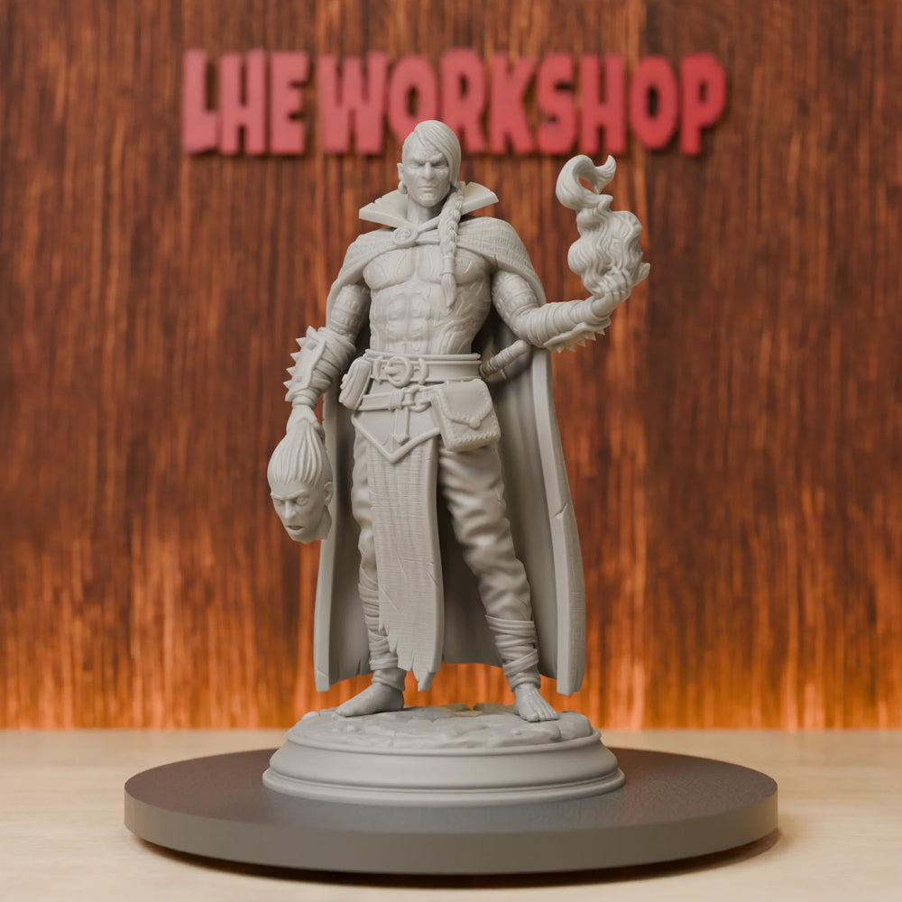75mm Elf Blood Warlock, Resin Model Figure Kit, Fantasy Theme, Unassembled and Unpainted