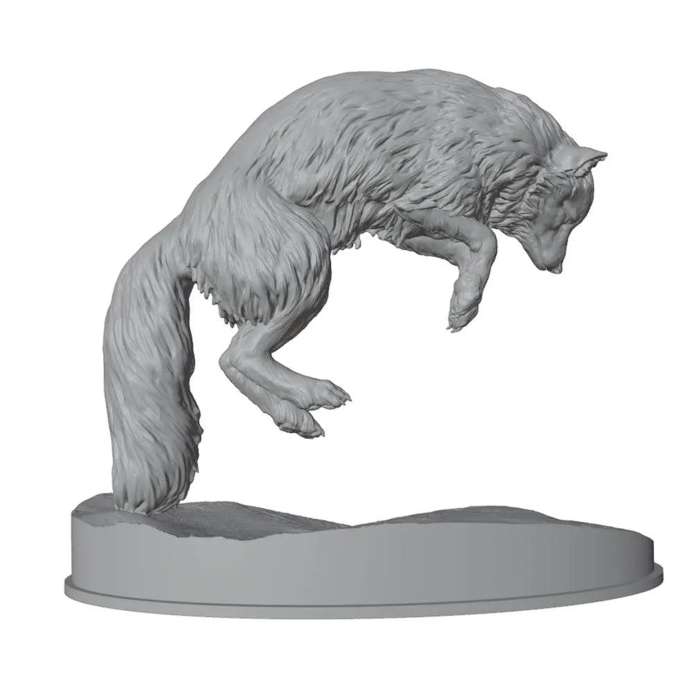 45mm Arctic Fox, Resin Model Creature Kit, Wildlife Theme, Unassembled and Unpainted