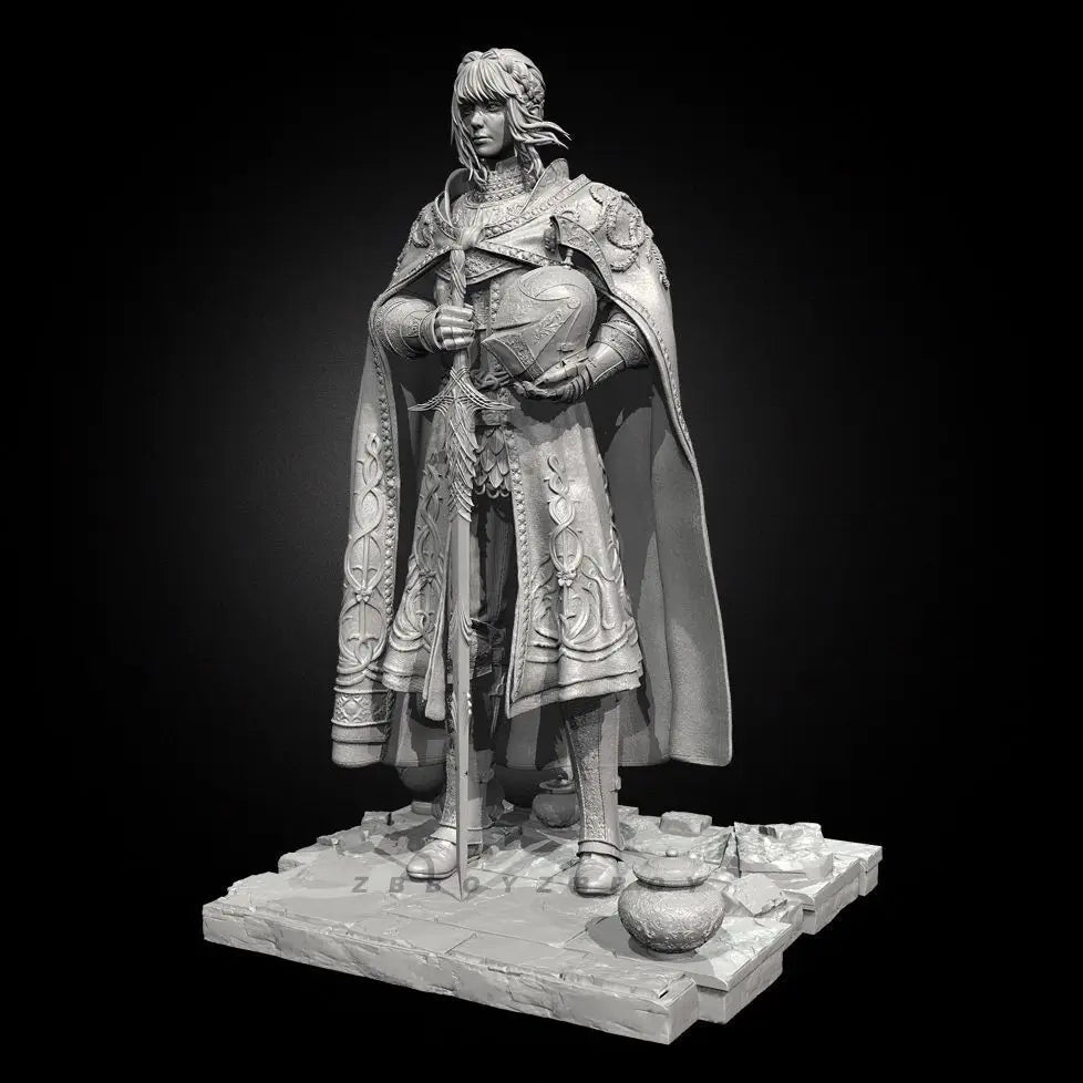 90mm Medieval Female Knight Leda, Resin Model Figure Kit, Unassembled and Unpainted
