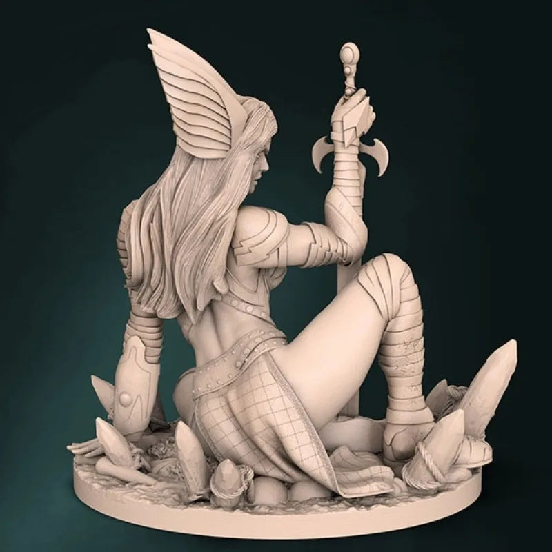 1/24 Female Warrior with Wings, Resin Model Figure Kit, Fantasy Theme, Unassembled and Unpainted