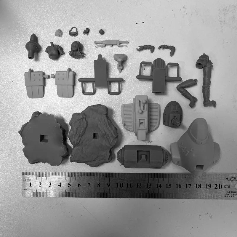 1/24 Rocket Pilot with Twin-Tails, Resin Model Figure Kit, Sci-Fi Theme, Unassembled and Unpainted