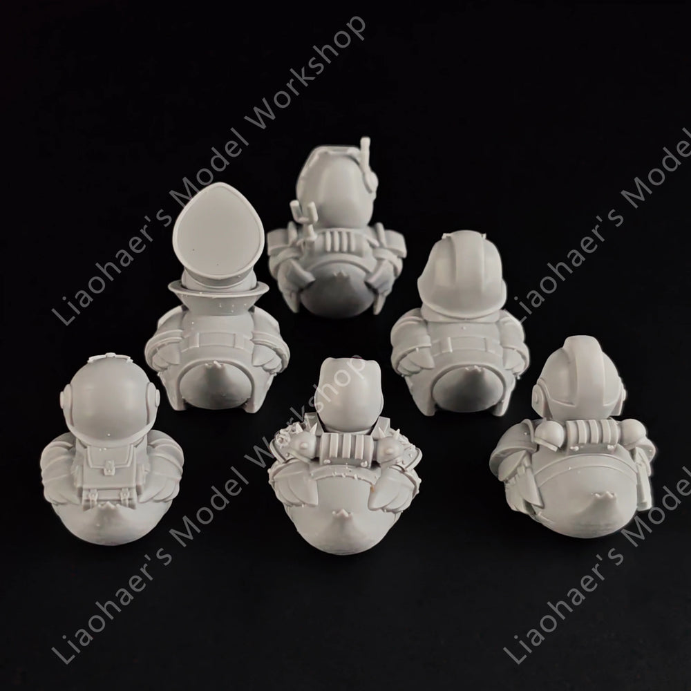 28mm Imperial Soldier Ducks, 6 Figures, Resin Model Figure Kit, Sci-Fi Theme, Unassembled and Unpainted