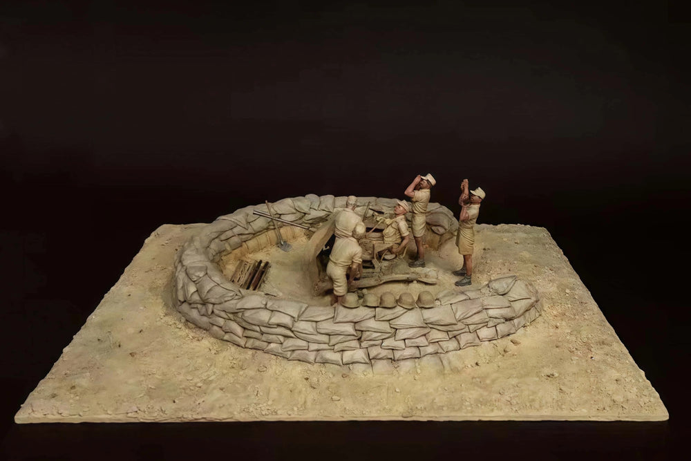 1/35 WWI Soldiers in Fortified Trench, 6 Figures, Resin Model Diorama Kit, Unassembled and Unpainted