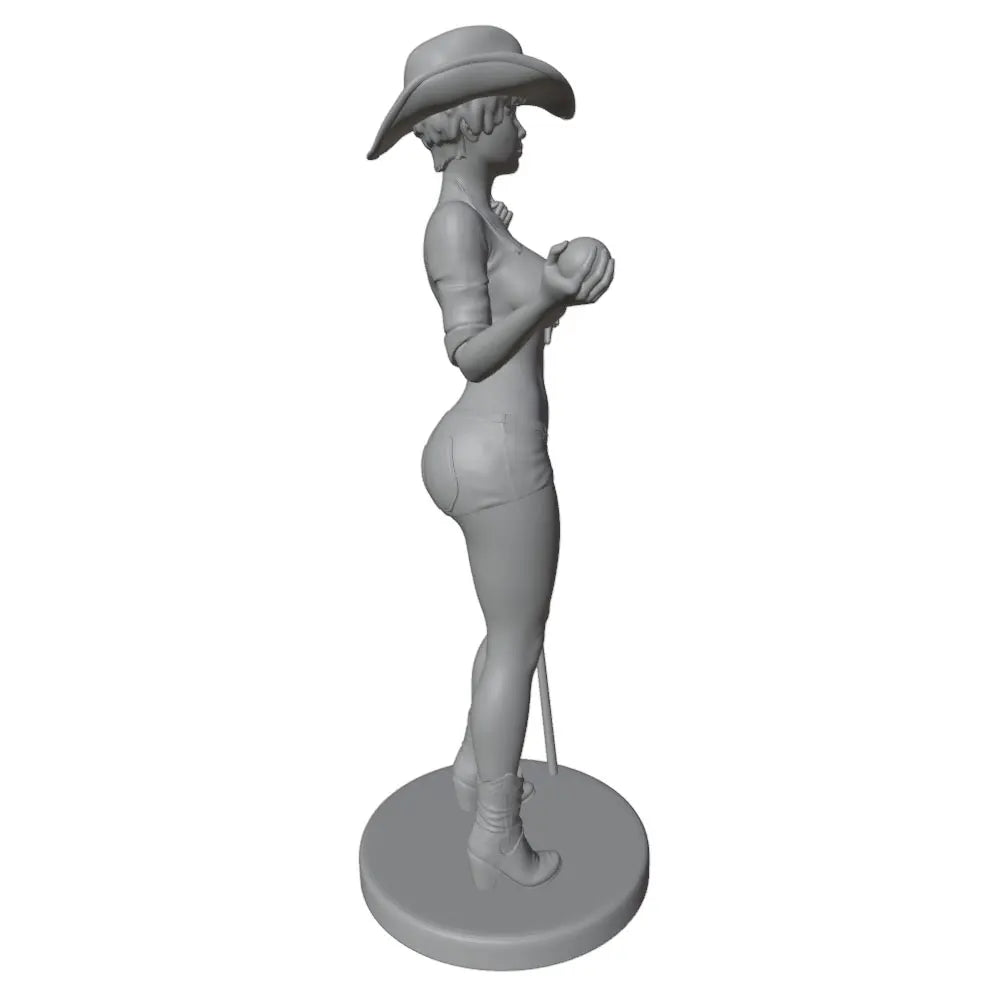 1/24 Cowgirl Warrior with Spear and Magical Orb, Resin Model Figure Kit, Fantasy Theme, Unassembled and Unpainted