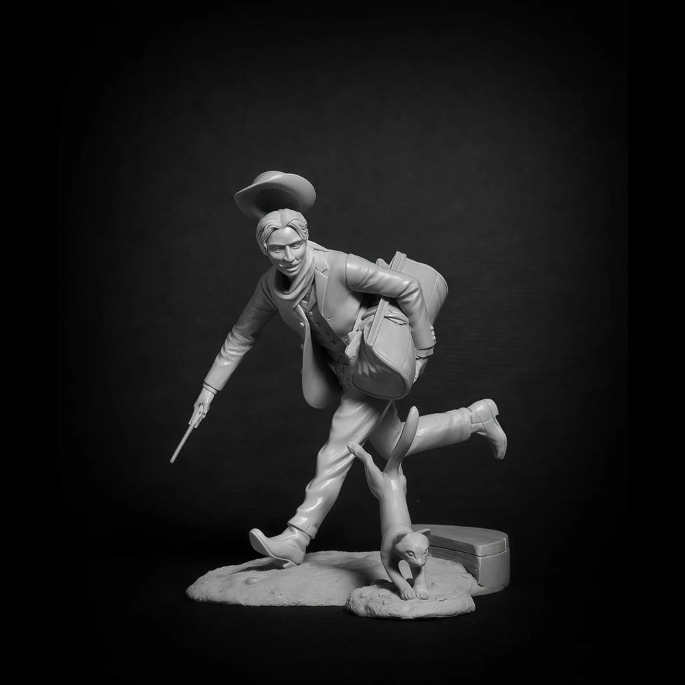 75mm WWII 1940s Bank Robber Noir, Resin Model Figure Kit, Unassembled and Unpainted