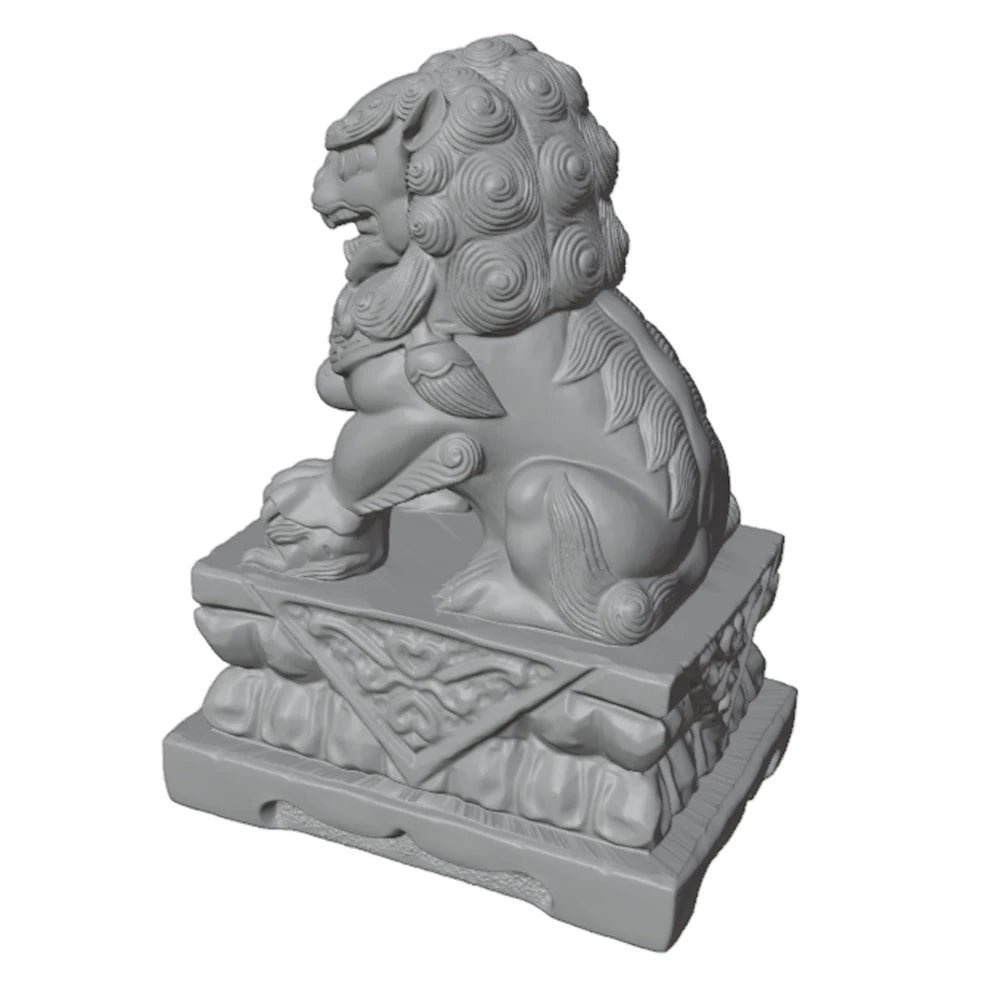 45mm Asian Guardian Lions (Foo Dogs), 5 Figures, Resin Model Figure Kit, Wildlife Theme, Unassembled and Unpainted
