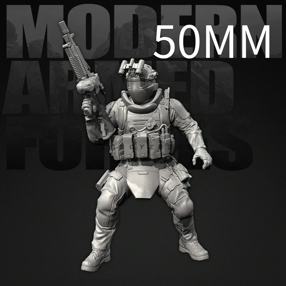 25mm Modern Tactical Operator Combat Ready, Resin Model Figure Kit, Unassembled and Unpainted