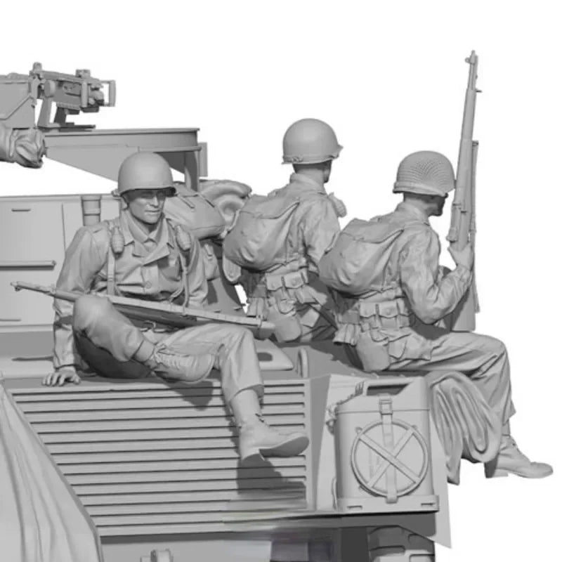 1/35 WWII U.S. Army Riflemen, 8 Figures, Resin Model Figure Kit, Unassembled and Unpainted