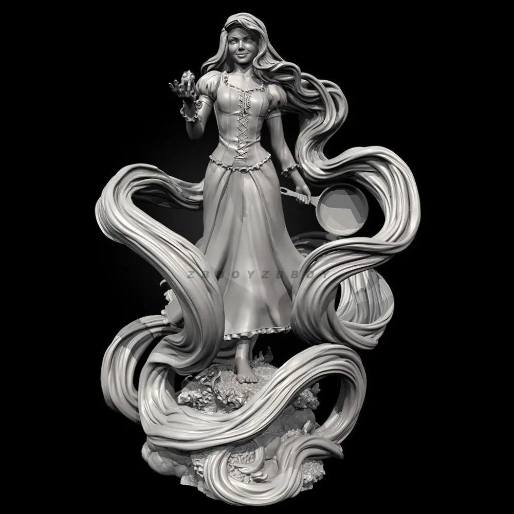 90mm Rapunzel, Resin Model Figure Kit, Fantasy Theme, Unassembled and Unpainted