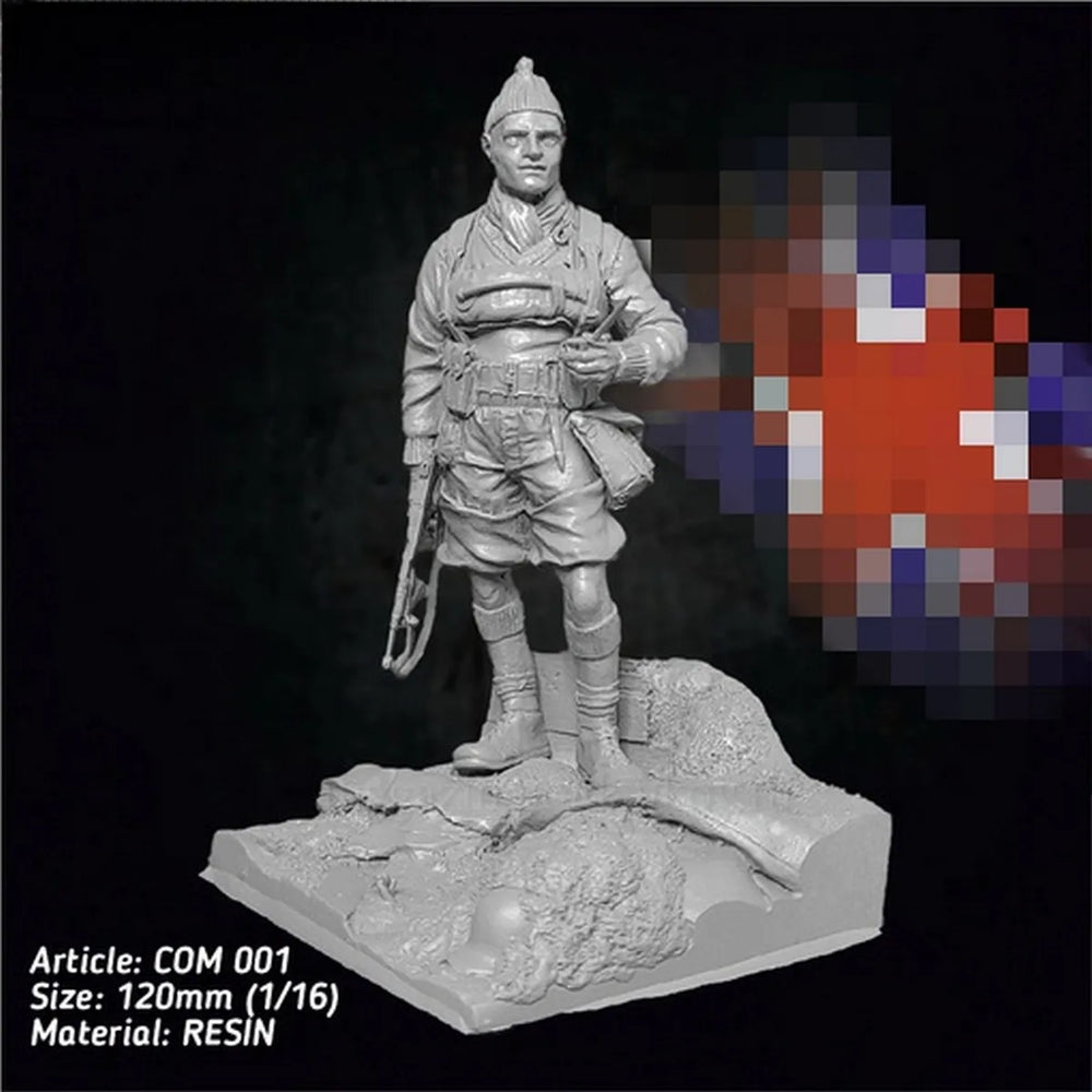 1/16 WWII Infantryman Reading Map, Resin Model Figure Kit, Unassembled and Unpainted