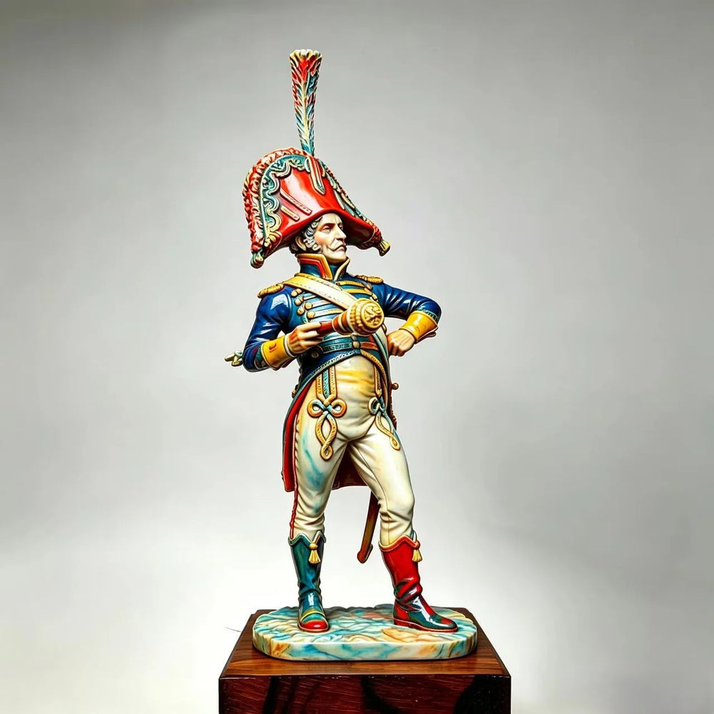 1/24 Napoleonic French Cavalry Officer in Blue Dress Uniform, Resin Model Figure Kit, Unassembled and Unpainted