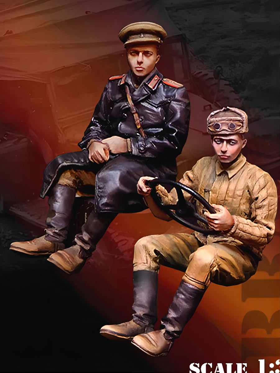 1/35 WWII German Infantry Resting with Cap Options, 2 Figures, Resin Model Figure Kit, Unassembled and Unpainted